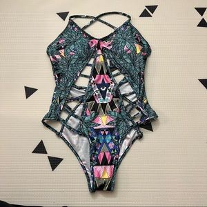 Vibrant cut-out swimwear